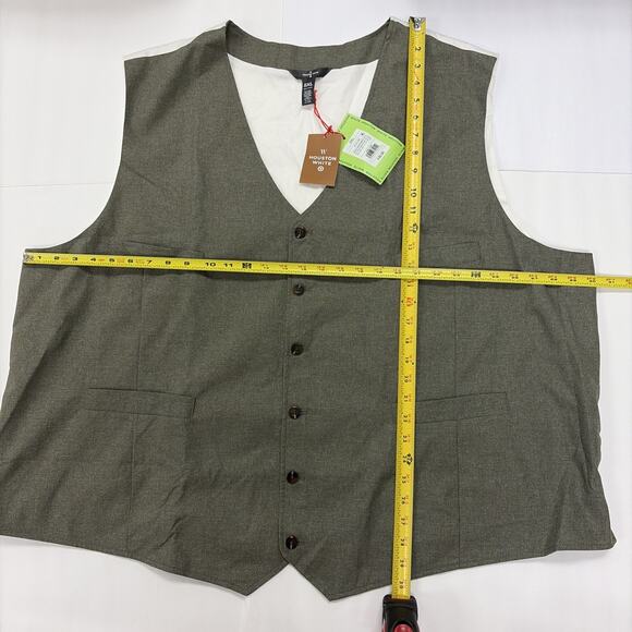 Houston White Vest Mens 5XL Olive & White BRAND NEW - Picture 5 of 6